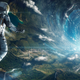 Illustration for article titled This impressive space illustration was made with 100 aerial photos